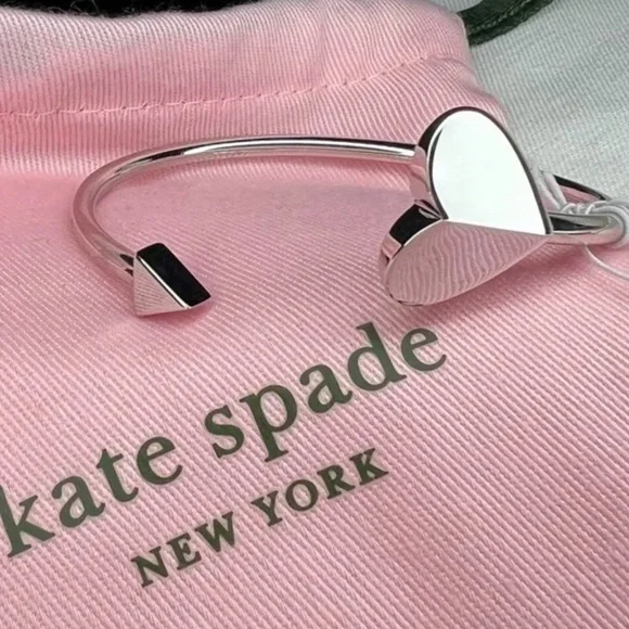 Kate Spade Silver Heart and Arrow  Bangle Bracelet - Picture 11 of 12